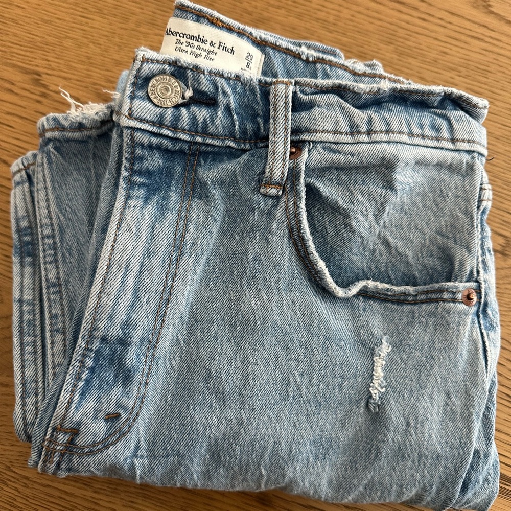 Abercrombie and Fitch 90s straight ultra high rise curve love jeans